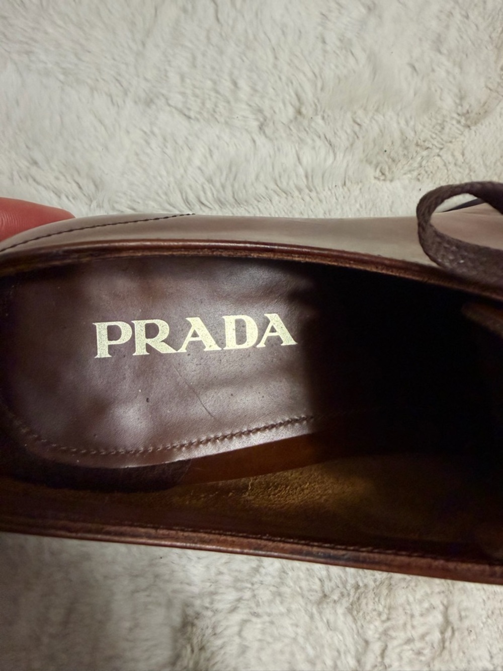 NEW! $1,320 Prada Split Toe Apron Lace Up Derby Oxford Brown Shoes 10.5 11 - Picture 11 of 14